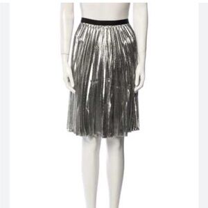 Diane Von Furstenberg Metallic Silver Skirt